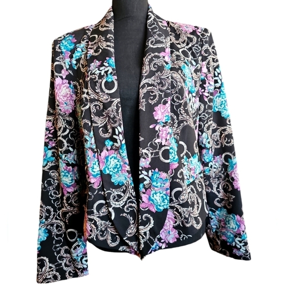 Bisou Bisou Jackets & Blazers - BISOU BISOU Blazer Women's Size XL Floral Blazer Jacket